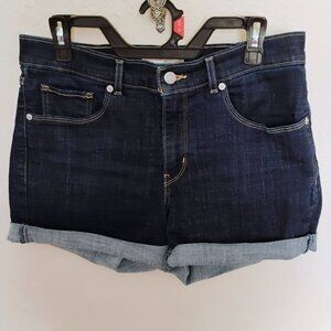 Levi Blue Denim Zipper Classic Bermuda Shorts Size 30